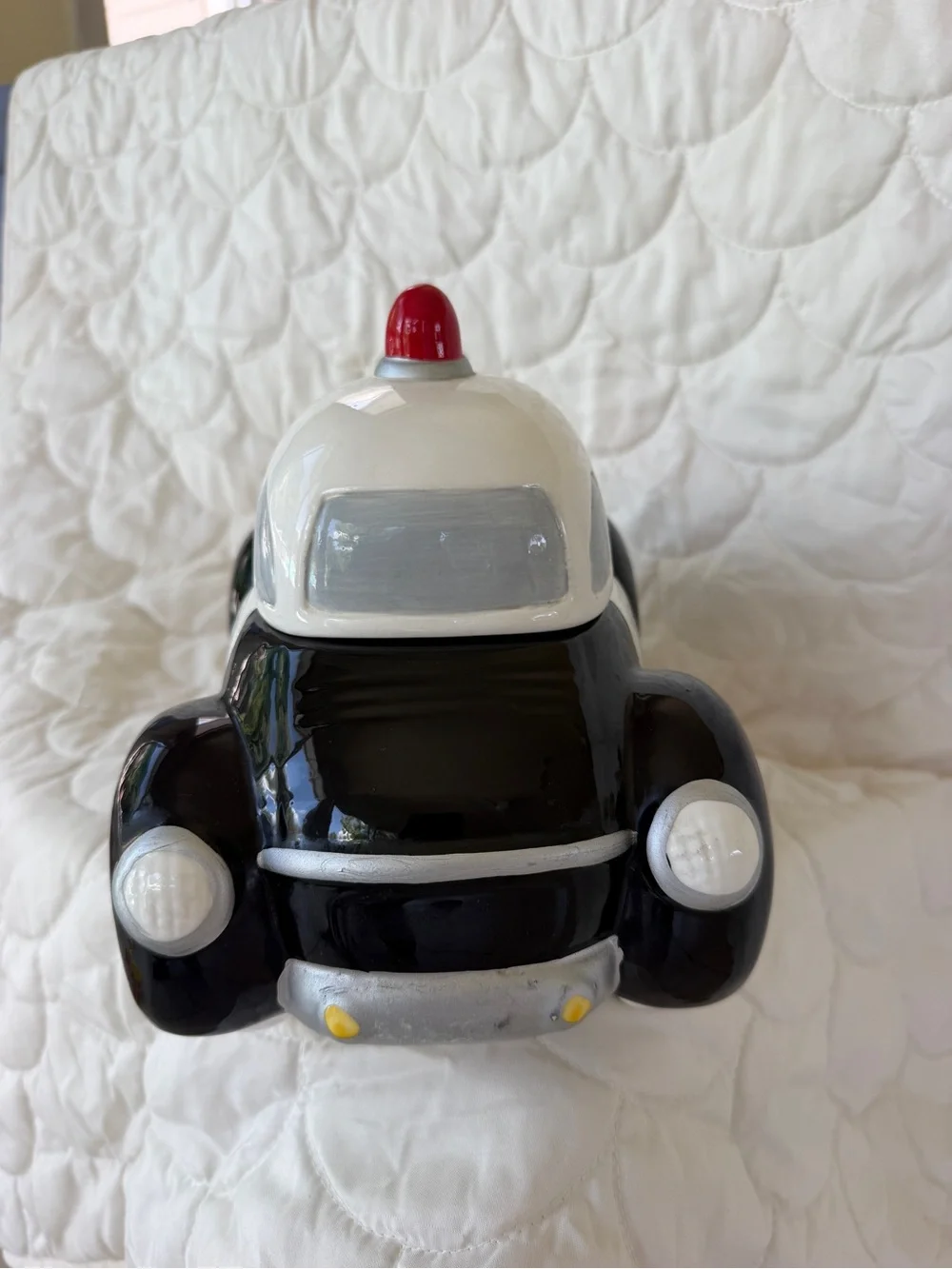 Ceramic police car cookie jar / kids storage jar